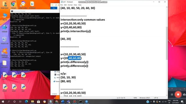 PYTHON:SET/UNION/INTERSECTION/DIFFERENCE/symmetric_difference/VL INFOTECH смотреть онлайн