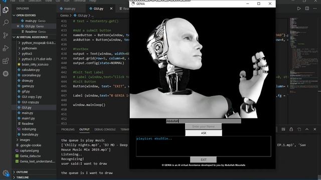 Genia Bot - Virtual Assistant GUI using Tkinter Python смотреть онлайн