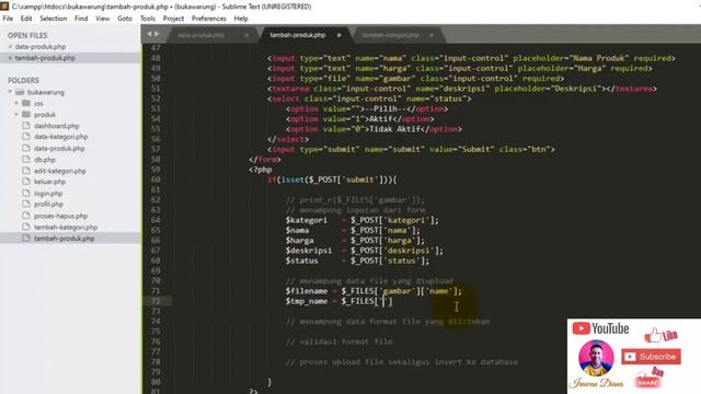 Cara Membuat Aplikasi Warung Online berbasis Web dengan PHP dan MySQL Part 8 (Data Produk) смотреть онлайн