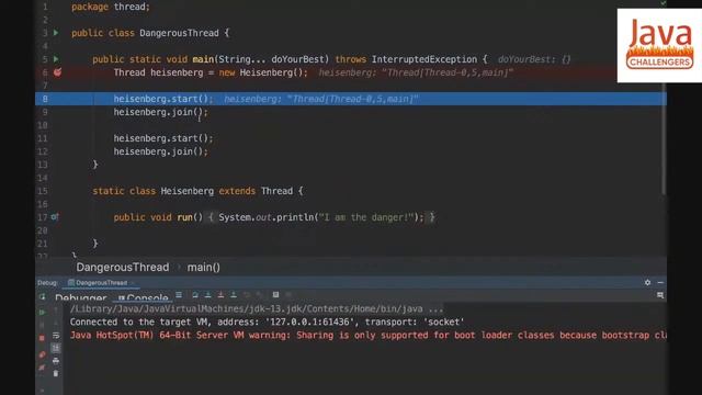 Start a Thread twice in java challenger смотреть онлайн