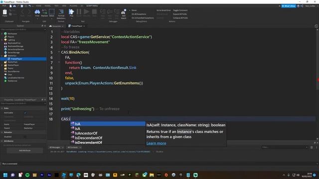How to freeze and unfreeze player action in ROBLOX Studio! смотреть онлайн