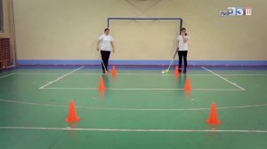 Флорбол. Основные приёмы игры: ведение, остановка и передача мяча