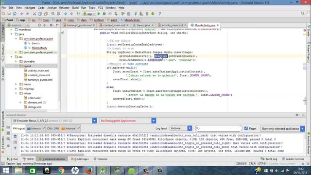 31. Desarrollo de un Paint para Android. Guardar. (Programación Android Studio tutorial español) смотреть онлайн