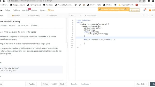 Reverse Words In a String | Leetcode | In Tamil | Coding interview problem смотреть онлайн