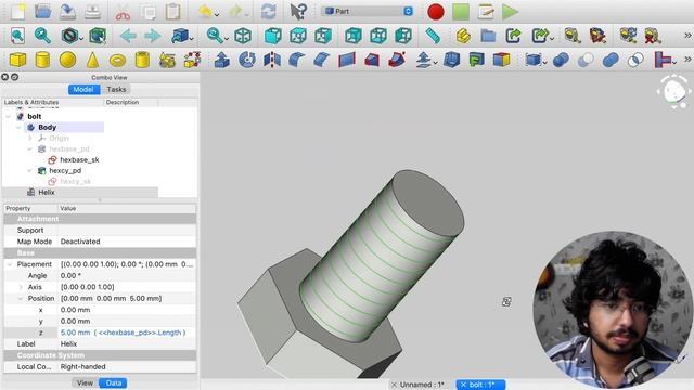 How to make Threaded Bolt in Freecad | Beginners Tutorial смотреть онлайн