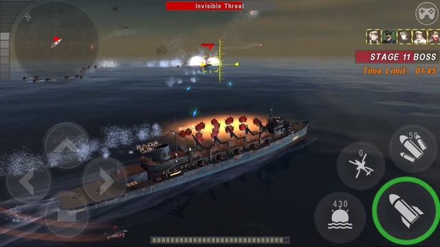 Warship Battle: SACRAMENTO Cruiser limited edition ship in Hard mode Boss Attack. смотреть онлайн