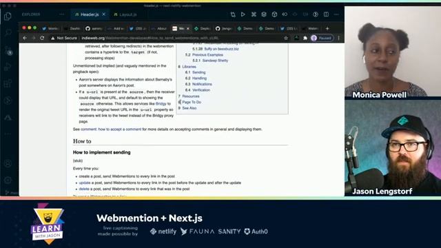 Webmention + Next.js (with Monica Powell) — Learn With Jason смотреть онлайн