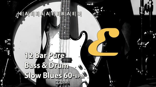 12 Bar Pure Bass & Drum Slow Blues in E-major 60 BPM 12/8 Backing Track Jam смотреть онлайн