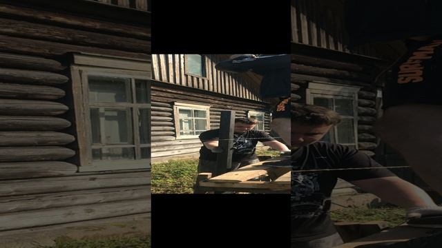 Забивание столбов для забора с помощью гири смотреть онлайн