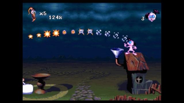 Sega Mega Drive 2 (Smd) 16-bit Earthworm Jim 2 part Level 6 Puppy Love Part 2