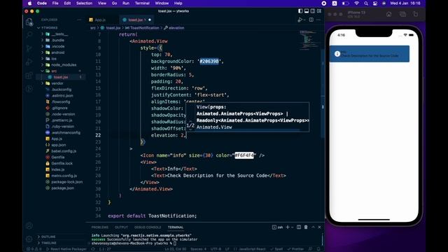 Animated Toast Notification with React Native | Speed Code UI #reactnative смотреть онлайн