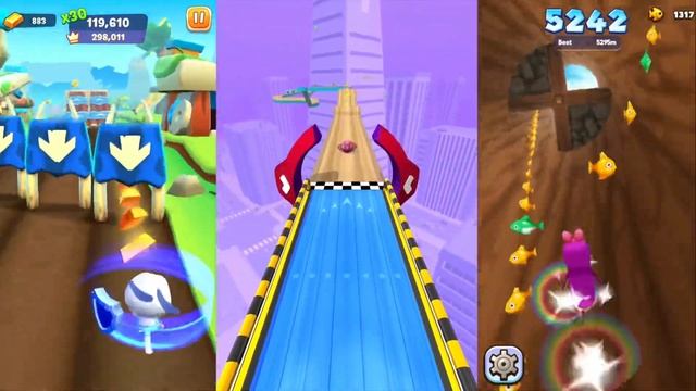 Talking Tom Gold Run 2 vs Going Balls vs Super Penguins (iOS Android Gameplay #862) смотреть онлайн