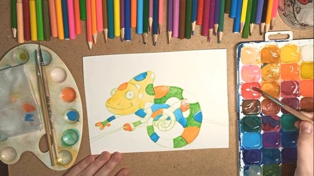 Хамелеон ? в смешанной технике смотреть онлайн