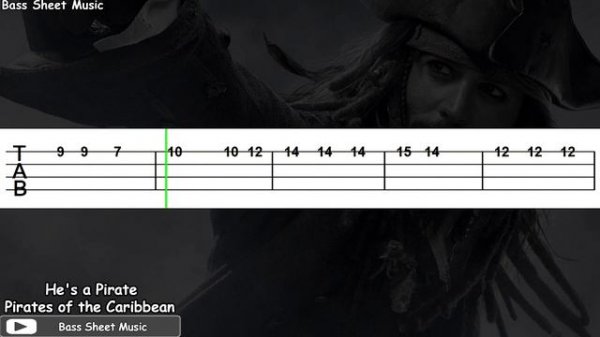 Pirates of the Caribbean - He's a Pirate Bass Tabs Tutorial