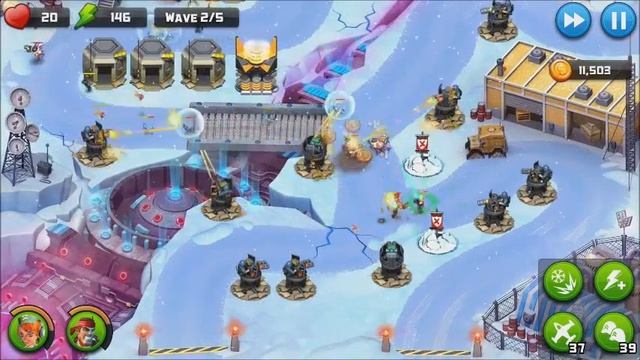 Alien Creeps TD Walkthrough Level 27 Frozen Fissure for 3 Stars Campaign gameplay смотреть онлайн