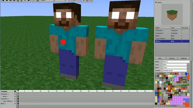 Как зделать двигуюшиуся глаза стиву в Mine-Imator