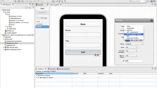Create Mobile GUI and bind it to remote PHP service in Studio CCM смотреть онлайн