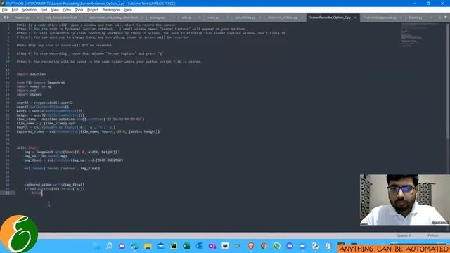 Create your Own Screen Recorder | Screen Recording Using Python |Screen Recording - No Sound Captur смотреть онлайн