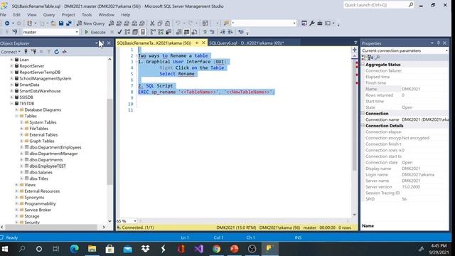 Microsoft SQL Database - Renaming a table смотреть онлайн