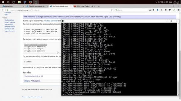 Установка XEN 4.6.3 в Alpine Linux 3.4.1