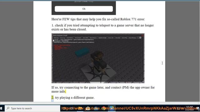Fix Teleport failed, the server no longer available. (Error Code: 771) in Roblox (9/9/2022 updated) смотреть онлайн