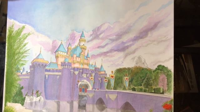 ✨ When you wish upon a star Disneyland Sleeping Beauty Castle art time lapse by Rick Law смотреть онлайн