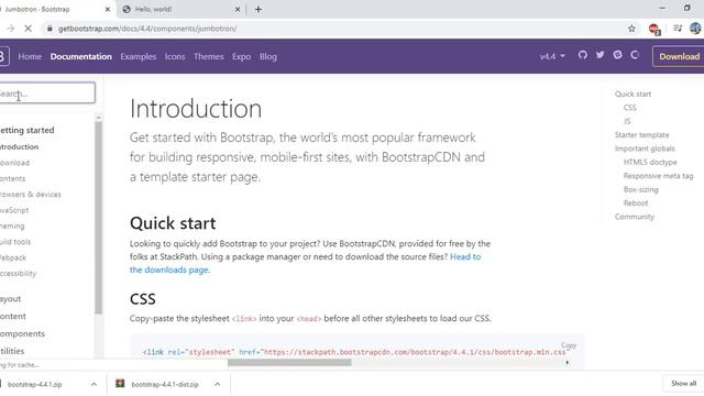 Tutorial Bootstrap 4.4.1 смотреть онлайн