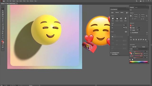 How to make 3D emoji! / Illustrator 2022 new features смотреть онлайн