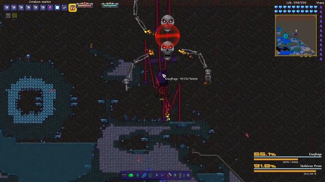 Terraria Esophage ( Polarities Mod ) Vs Skeletron Prime with Infernum Mod ll Smash Bros Mod смотреть онлайн