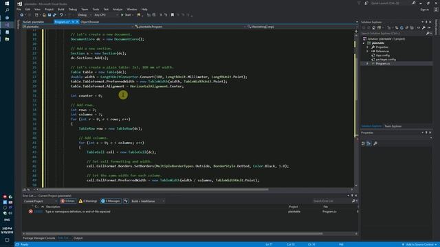 Как программно создать обычную таблицу с помощью языка C# и .Net смотреть онлайн