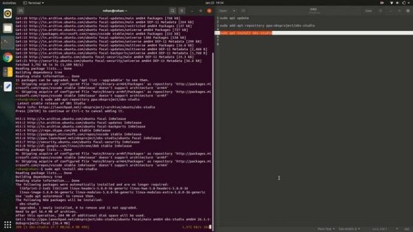 Install OBS Studio on Ubuntu 20.04 / Linux from Terminal