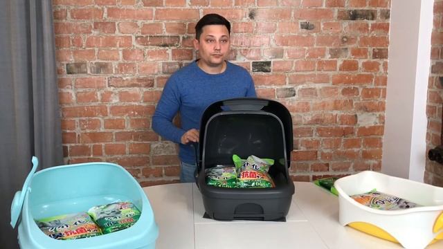 Как выбрать туалет для кошки/Японский биолоток для кошек  Unicharm закрытый серый NEW
