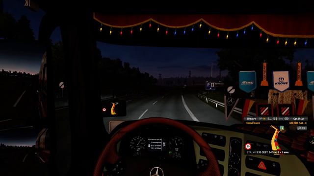 Euro Truck Simulator 2 Обзор Mercedes Actros с 16 ступенчатой доработанной кпп. смотреть онлайн