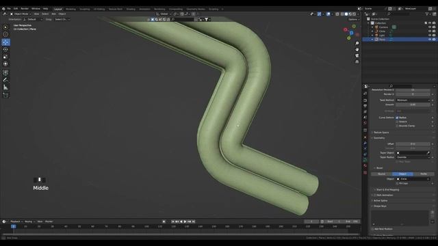 Создание труб при помощи кривых в Blender 3D смотреть онлайн