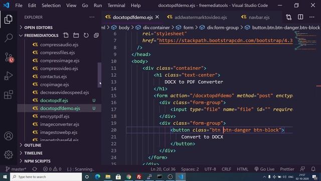 Node.js Express Word Document DOCX or DOC to PDF Converter Full App Using LibreOffice Library смотреть онлайн