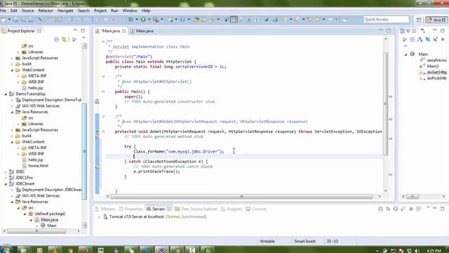 JDBC Tutorial || java database connectivity using mysql and servlet (delete and update) смотреть онлайн
