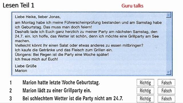 Start Deutsch A1 Hören, Lesen Und Schreiben Modelltest Mit Lösung Am Ende || Vid - 40