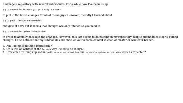 git submodule foreach git pull origin master vs. git pull --recursive-submodules смотреть онлайн