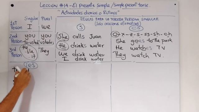 Lección 14 - El presente simple y sus reglas (S - ES - IES) | Curso inglés GRATIS смотреть онлайн