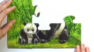 Пазл Панда с малышом - puzzle Panda with babies - Собираем пазлы для детей #shorts