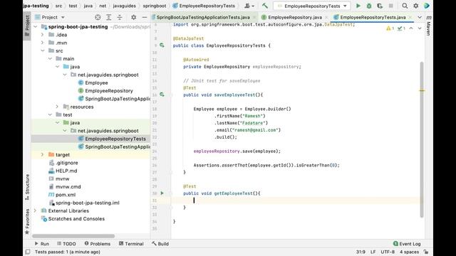 CRUD JUnit Tests for Spring Data JPA | Testing Repository Layer | Spring Boot | @DataJpaTest смотреть онлайн