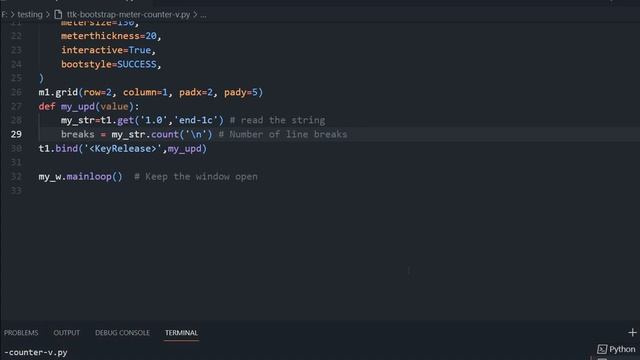 Ttkbootstrap Meter widgets to show number of chars entered by user with colour zone bands #9 смотреть онлайн