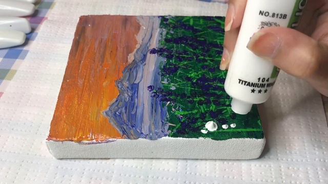 Mini Lavender Field Acrylic Painting | Relaxing | Lizzlypuff 👩🏻🎨 смотреть онлайн