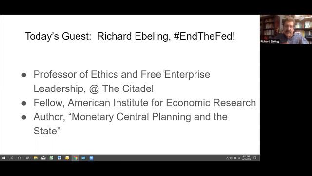 FHWG   Dr  Richard Ebeling - End The FED