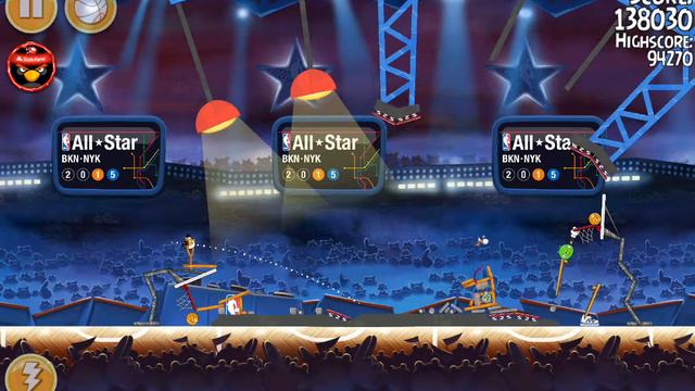 ANGRY BIRDS SEASONS-HAM DUNK ALL-STAR ALL LEVELS {4-1 TO 4-15} THREE STAR WALKTHROUGH смотреть онлайн