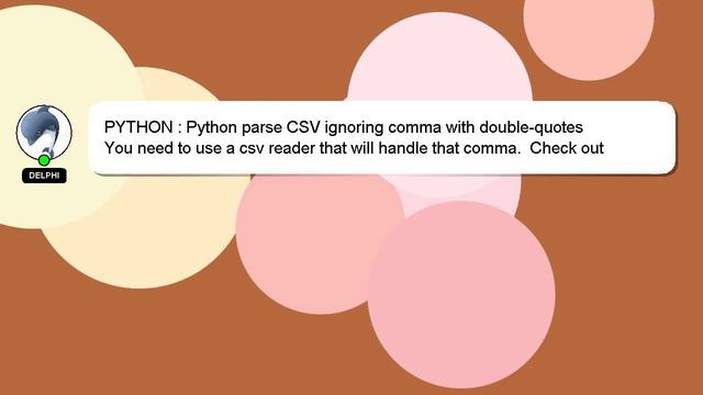 PYTHON : Python parse CSV ignoring comma with double-quotes смотреть онлайн
