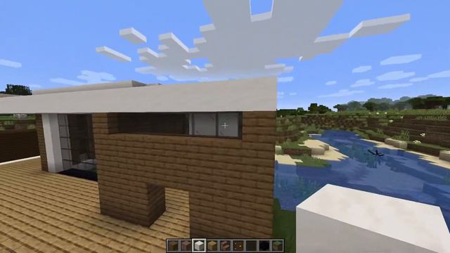 СТРОИМ С ПЕСИКОМ СОВРЕМЕННЫЙ ДОМ В МАЙНКРАФТ MODERN HOUSE TUTORIAL MINECRAFT смотреть онлайн