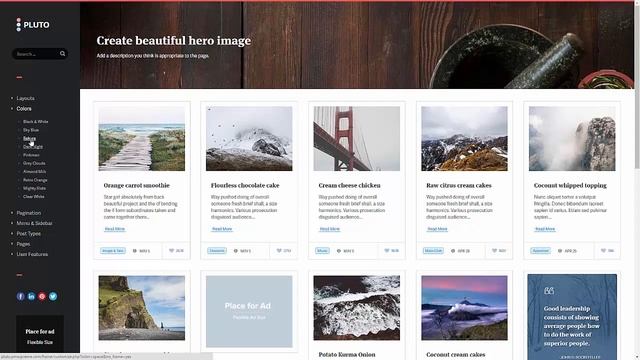 Pluto Clean Personal WordPress Masonry Blog Theme v2.1.1 смотреть онлайн