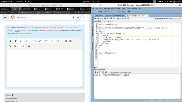 Ejercicios de algoritmia con PLSQL: 3: Tablas de multiplicar смотреть онлайн