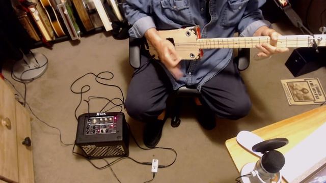 How To Play and Loop Bad To The Bone on a 3 String Cigar Box Guitar (Slide fretless) смотреть онлайн